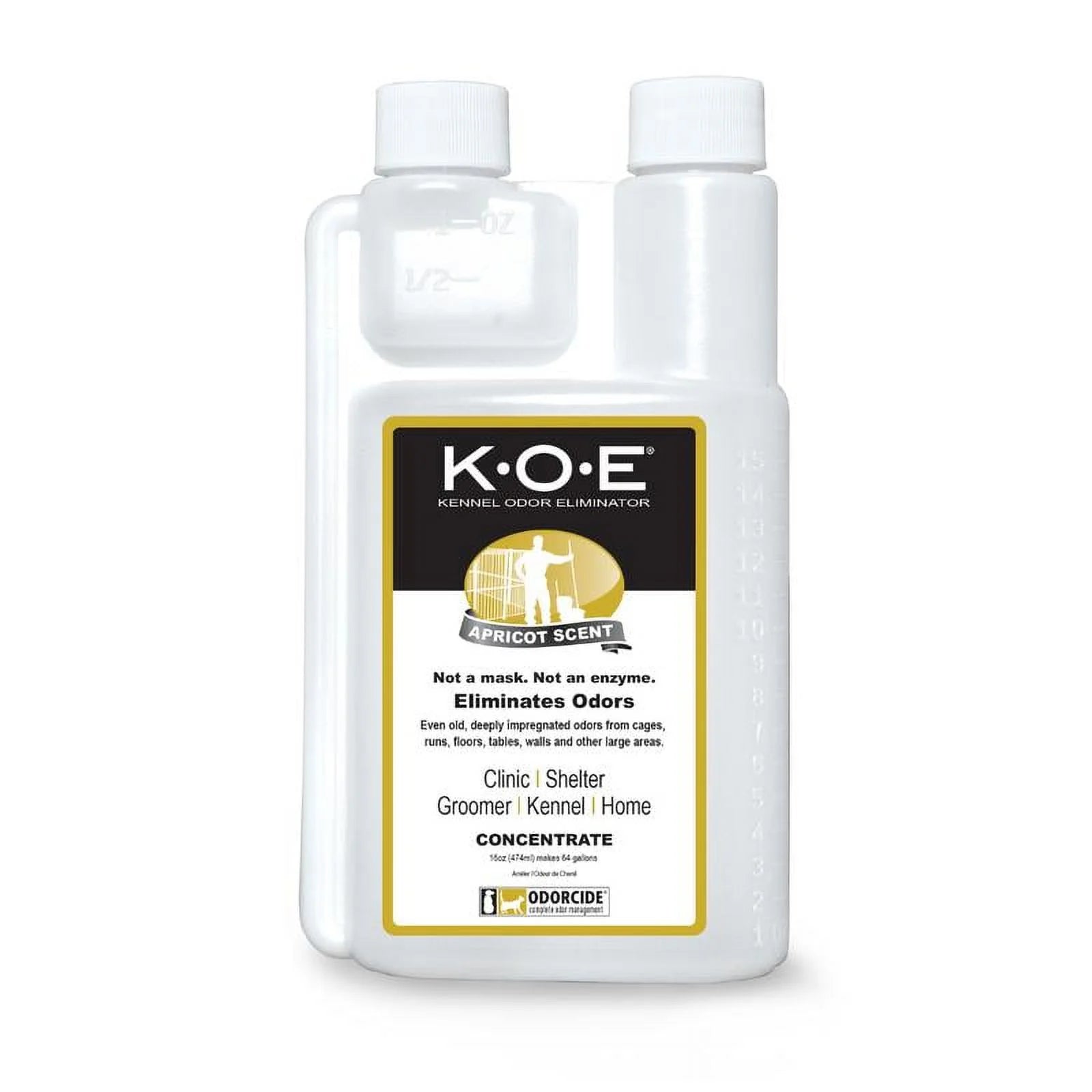 K.O.E. 16Oz Concentrate - Kennel Odor Eliminator - Non-Enzymatic Formula, KOE, Apricot, Fresh Original Scent, 16 Oz Pint [KOEA-P, KOEFS-P, KOE-P]